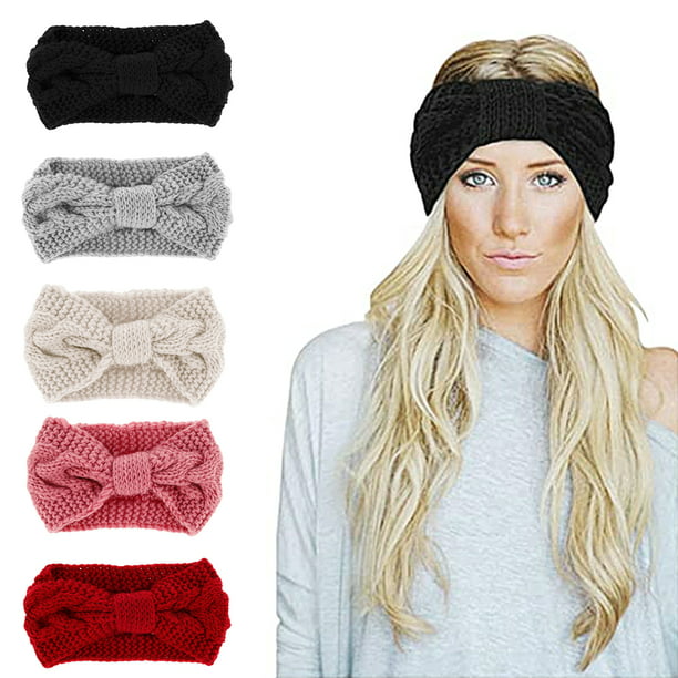 Women's Knot Knitted Hair Band Headband Crochet Winter Warmer Hairband Headwrap